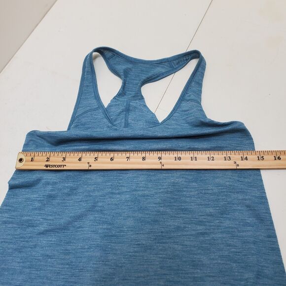 Lululemon Tank Top Womens Tall Racer Back Teal no size tag PTP 15" - Picture 5 of 7